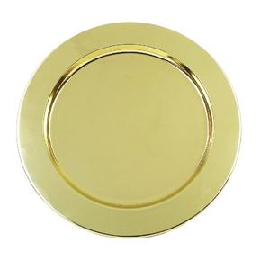 Assiette de chargeur en métal doré au design élégant organisée pour l'affichage de mariage vaisselle décorative sous assiette assiette assiette de chargeur de dessert royal - Product Image 1