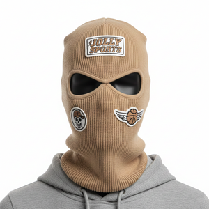 Pasamontañas para Mujer para Clima Frío, Material de Punto Acanalado de Alta Calidad, GSM Transpirable, Sensación Suave, Tonos Neutros, Parche con Logotipo Personalizado - Product Image 6