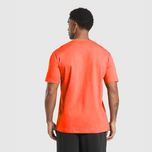 Camiseta de cuello redondo para hombre de alta calidad 100% algodón estampado personalizado manga corta transpirable cómodo al por mayor Color sólido Simple - Product Image 3