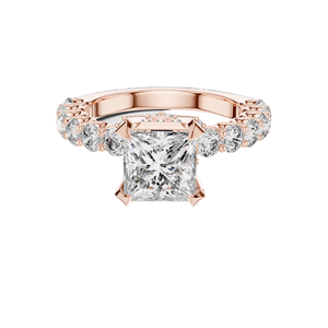 Anillo de Compromiso con Diamante de Laboratorio Corte Princesa de 3.76 CT, Claridad VVS-VS EF, Opciones en Oro de 18K y Plata, Diamante de Laboratorio y Moissanita - Product Image 2