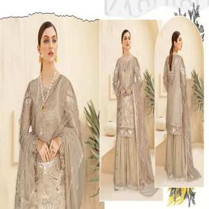 Ramsha ชุดเดรสผ้าชิฟฟ่อนสำหรับปาร์ตี้งานแต่งงานและเทศกาล3ชิ้นจากอินเดียและปากีสถาน - Product Image 3