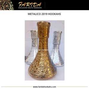 Chicha Farida de luxe, mini narguilé en verre, design élégant, base de vase de qualité, technique de miroir unique, revêtement métallique - Product Image 4