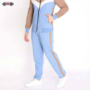 Survêtement à capuche à couleurs bloquées pour hommes de qualité supérieure Style décontracté doux Durable 100% coton tissu polaire respirant hiver Gym - Product Image 5