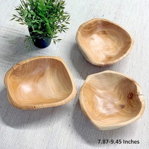 Bol décoratif en bois fabriqué à la main pièce maîtresse sculptée naturelle vaisselle rustique pour salle à manger affichage de cuisine ou utilisation de cadeau - Product Image 4