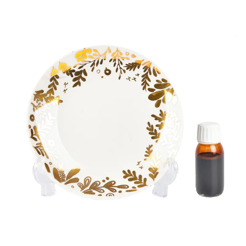 Tintura líquida dourada brilhante 24k, tintura de água para porcelana de vidro de azulejos de cerâmica