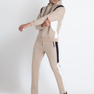 Venta al por mayor de 2 piezas de calidad superior Jogger hombres deportes chándal con capucha de lana gimnasio ropa para correr logotipo personalizado sólido para el invierno - Product Image 4