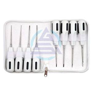8 pièces d'instruments dentaires en acier inoxydable pour extraction chirurgicale, éleveurs de racines apicales et éleveurs de luxation, avec manche en plastique - Product Image 1