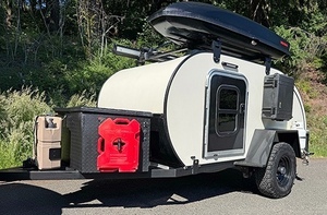 Teardrop Off-Road Camper Trailer Independent Aluminum Alloy Construction Expandable Feature for <b>Camping</b> Travel 4 Person Capacity - Product Image 6