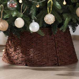 Nuevo diseño Farmhouse Round Seagrass Christmas Tree Collar X-Shape Weave Christmas Home Decor Venta al por mayor de Vietnam - Product Image 1