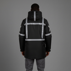 Chaqueta de Seguridad Reflectante de Alta Visibilidad para Hombre, 100% Poliéster, Invierno, Trabajo al Aire Libre, Cálida, con LED Intermitente, Impermeable, Clase 2, Logotipo Personalizado - Product Image 2