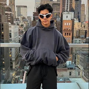 Personnalisé 70 Coton 30 Polyester Boxy Lourd 500 Gsm Sweat à Capuche Court Homme Sweat à Capuche Blanc - Product Image 4