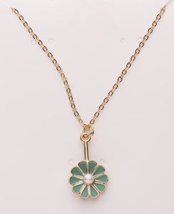 Cadena colgante floral, regalo para mujeres y niñas, cadena de moda, joyería personalizada, cadena minimalista moderna, Chapado en oro - Product Image 1