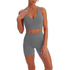 Nouveaux ensembles de shorts de yoga pour femmes, extensibles dans quatre directions, sur mesure, vente en gros, ensembles de sport confortables, leggings - Product Image 1