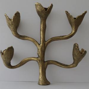 Portavelas de cuerno de aluminio vintage rústica con superficie mate artesanal Diseñado para interiores decorativos - Product Image 2