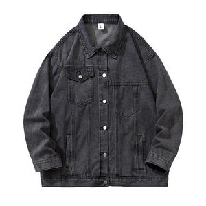 Veste en jean vintage OEM personnalisée manteaux délavés décontractés Streetwear vestes pour hommes col montant respirant vestes en jean - Product Image 3