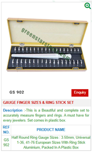 GS 902 Adjustable Jewelry Tools Wood Metal Finger <b>Gauge</b> Stainless Steel Ring Stick Set Jewellery Brass Plastic Components - Product Image 2