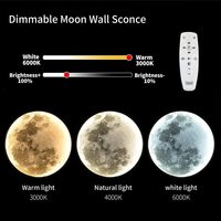 Applique Murale LED Lune Dimmable Ronde, Lampe Lune 3D Chambre, Veilleuse Décoration Murale, Lumières Intérieures, Appliques Murales LED Lune Modernes