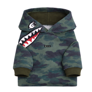 Sweat-shirt à capuche pour chien Shark Monster, vert camouflage, en polaire doux, confortable et chaud, pour l'hiver, pour chiens de petite et moyenne taille - Product Image 6
