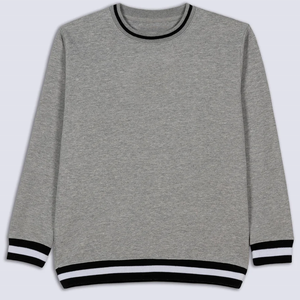 Sweat-shirt pour homme en tissu éponge de coton et polyester de haute qualité, fermeture éclair, col rond, manches longues, design imprimé pour l'hiver - Product Image 1