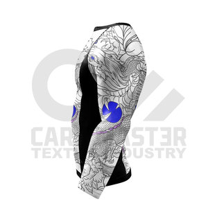 Camiseta de Compresión de Manga Larga para Hombre, con Estampado Digital, Transpirable, de Secado Rápido, Patrón Azul, Poliéster/Nailon, Care Master - Product Image 5