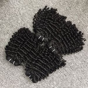 Haute qualité vague vierge cheveux humains trame faisceau noir brut pour dentelle toupet pour les femmes noires Jerry Curl Style 150% densité cheveux - Product Image 5