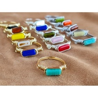 Anillos de Estilo Bohemio Chapados en Oro y Plata con Acentos de Piedras Vibrantes, Conjuntos de Joyería de Moda para Reventa