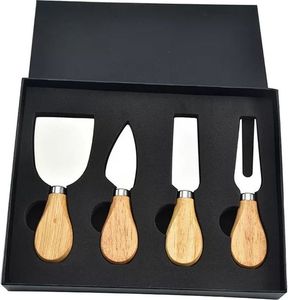 Set of 4Stainless Steel Cheese Slicer Butter Knife Set Cheese Butter Cake <b>Board</b> Cutter <b>Tool</b> Set Cutting Knife with Wooden Handle - Product Image 5