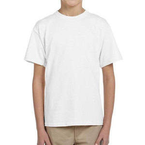 Camiseta de mezcla de algodón de color púrpura personalizada de alta calidad-Camiseta lisa de manga corta regular unisex juvenil púrpura - Product Image 4