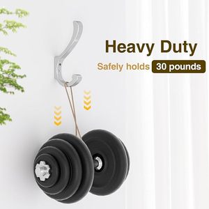 <b>Chrome</b> Coat <b>Hooks</b> Wall Mount Heavy-Duty Aluminium Large Coat Hanger for Clothing Key Bags Hats & Office Use - Product Image 3