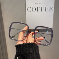 Gafas cuadradas de gran tamaño a la moda personalizadas, gafas Retro con montura de Metal para mujer, gafas ópticas con bloqueo de luz Anti-azul para ordenador