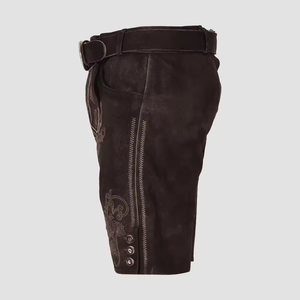 Pantalones cortos Lederhosen para hombre, traje bordado de piel sintética bávaro tradicional para festivales culturales y celebraciones patrimoniales - Product Image 3