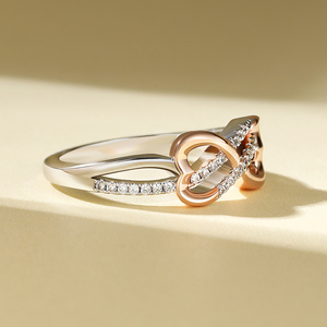 Bague pour femme Jeulia en argent sterling, cœur ouvert et symbole de l'infini, plaquée rhodium, bijoux fins - Product Image 5
