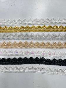 Adorno de encaje bordado personalizado decoración verde strass lentejuelas con cuentas bordes encaje recorte para ropa vestido de novia - Product Image 6