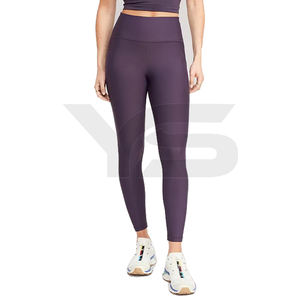 Pantalon de fitness de gymnastique taille haute avec logo personnalisé pour femmes, pantalon de yoga long à séchage rapide, leggings décontractés de couleur unie respirants - Product Image 1