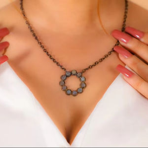 Handmade <b>Labradorite</b> Round <b>Pendant</b> Necklace Natural Gemstone Solitaire <b>Pendant</b> Gifts for Her - Product Image 1