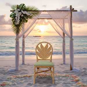 Chaise de mariage confortable et naturelle fabriquée à la main sièges en rotin écologique pour cérémonie en plein air et utilisation dans une villa/hôtel - Product Image 1