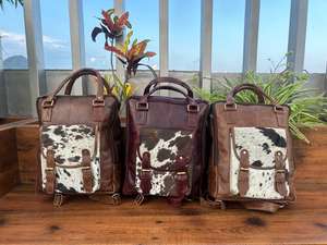 Wholesale High Quality Hair on Cowhide Leather Mini Backpack Western Genuine Leather <b>Rucksack</b> Luxury Casual Backpacks for Unisex - Product Image 6