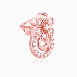 Boucles d'oreilles en or rose avec arc floral - Product Image 5