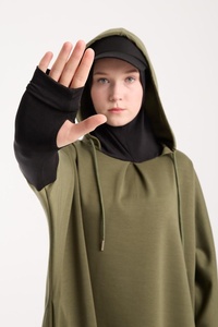 Survêtement de sport décontracté en molleton pour femmes musulmanes modestes, grande taille, 100% coton, vêtements de sport pour le jogging et l'entraînement - Product Image 4