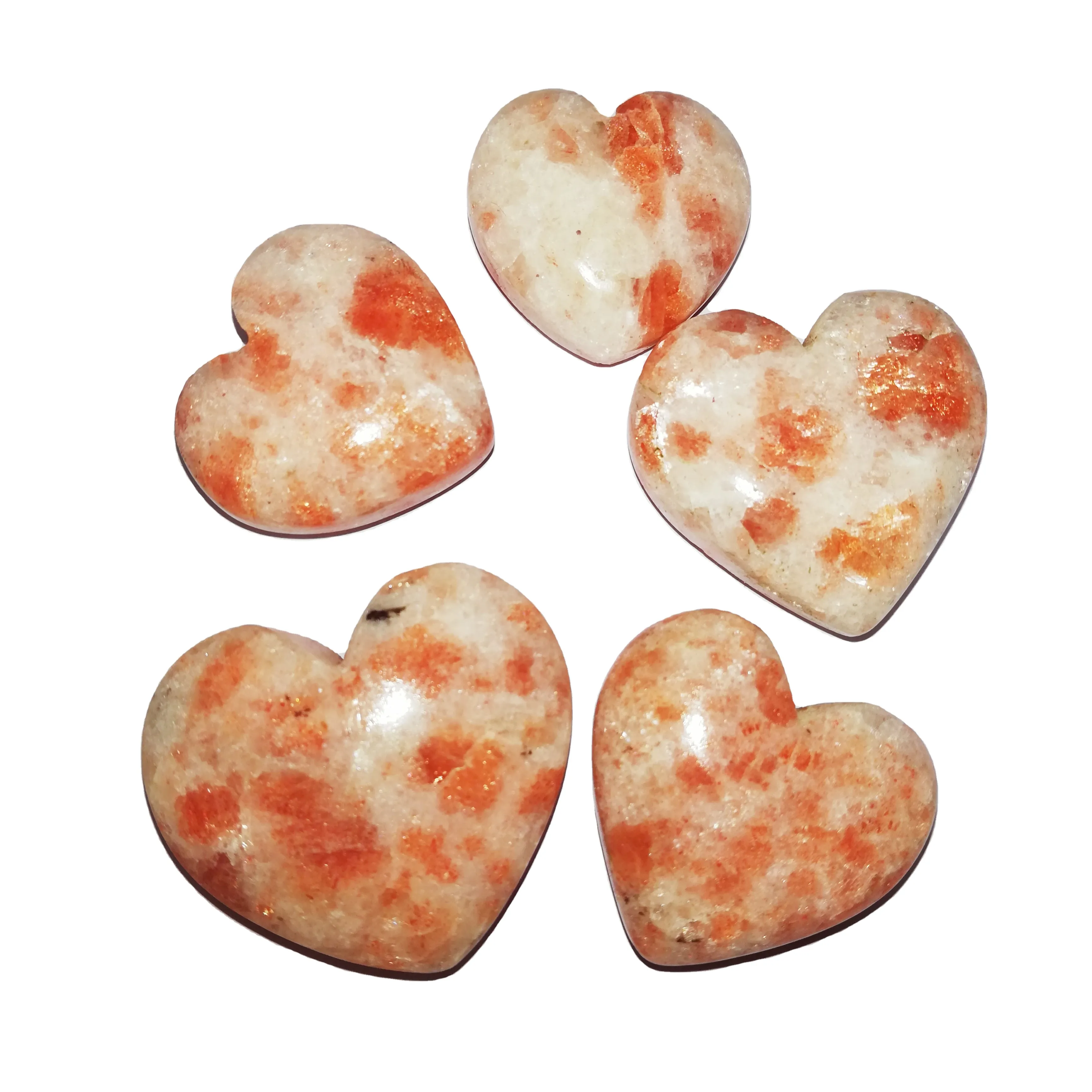 High Quality Natural IndIan Sunstone Heart Loose Gemstone Top Quality Gemstone For Jewelry Making Loose Gemstone