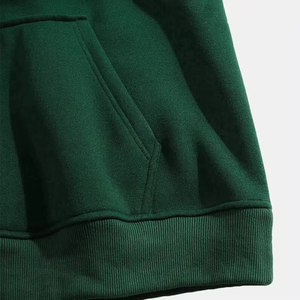Sweat à capuche en molleton épais pour homme, vert foncé, coupe ample, avec cordon de serrage, streetwear, personnalisable avec logo, vente en gros - Product Image 6