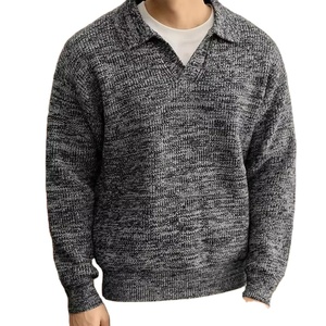 Pull cardigan à col en V pour homme en polyester/coton de haute qualité, doublure en laine gaufrée, anti-boulochage, manches longues, personnalisé pour l'hiver - Product Image 3