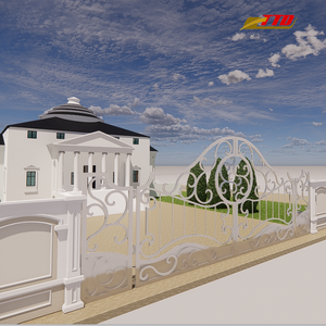 Portail décoratif en fer forgé pour allée fabriqué au Vietnam avec panneau de quincaillerie et support d'automatisation de portail - Product Image 5