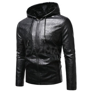Sudaderas con capucha de cuero para hombre Sudaderas con capucha para hombre de talla grande Sudaderas con capucha de cuero para hombre a la moda y con estilo - Product Image 3