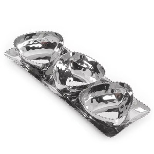Ensemble de 3 bols et plateaux de service de qualité fiable, bol à collation en métal intemporel, assure sa réutilisabilité pour les générations à venir - Product Image 2