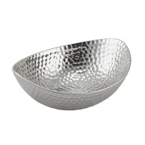 Cuenco de lujo decorativo martillado con diseño elegante, cuencos de frutas y frutos secos, decoración de comedor de mesa, cuencos de metal con acabado plateado - Product Image 1