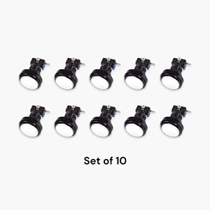 Ensemble de 10 boutons poussoirs ronds pour borne d'arcade avec éclairage LED et micro-interrupteur, options multicolores, construction en plastique et métal - Product Image 3