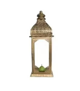 Juego de Dos Faroles Metálicos Decorativos para Mesa de Comedor y Balcón, Color Amarillo y Azul, Faroles de Pared Ecológicos para Velas de Pascua - Product Image 3