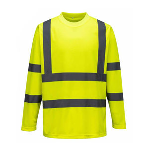 <b>Hi</b> <b>Vis</b> Construction Short Sleeve Winter Workwear Reflective Top <b>T</b>-<b>shirts</b> Reflective Tape Safety Security Work Wear <b>Shirt</b> - Product Image 4