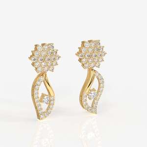 Elara Designer Sterling Silver <b>Earrings</b> with Moissanite <b>Diamond</b> Luxury Fashion Accessory - Product Image 3